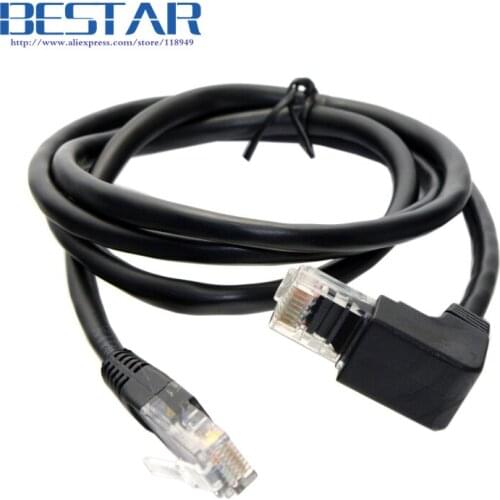 90 Degree Down Angled 8P8C UTP Cat 5e Male to Male Lan Ethernet Network Patch Cord Cable 1m 3ft 100cm