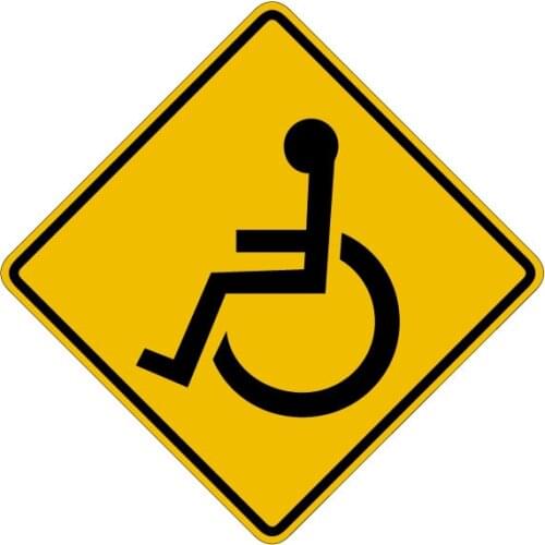 DasDecal Disabled Access Sign Car Sticker Waterproof Decal Laptop Suitcase Truck Motorcycle Auto Accessories PVC,13cm*13cm