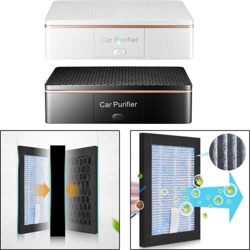 Vehicle Car Air Purifier Air Cleaner Deodorizer Odor Remover 180x128x48mm