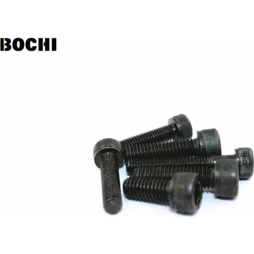 Free shipping 10pcs/pck DIN912 12.9Degree M4 M5 Cable Steel Fully Threaded Black Hex Socket Cap Head Screw Bolt Fastener Set