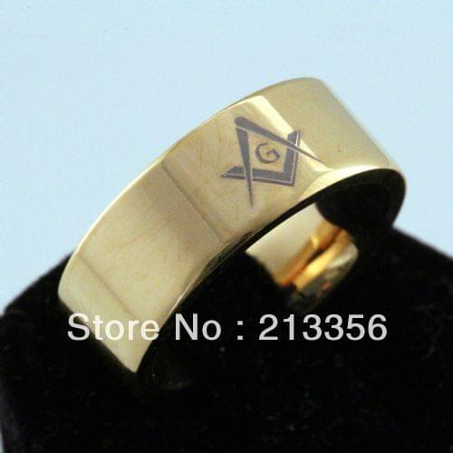 Free Shipping Buy Cheap Price Discount Jewel USA HOT Selling 8MM Men&Womens New Golden Pipe Masonic New Tungsten Wedding Rings