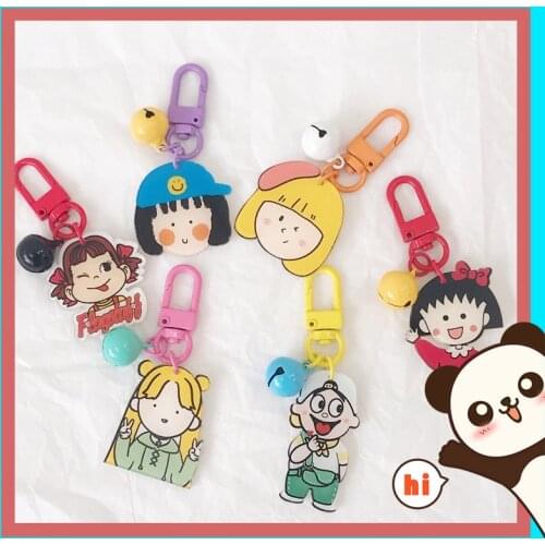Cartoon Figure Keychain Exquisite Fashion Bag Backpack School Bag Car Key Accessories Pendant Lovely Color Metal Couples Keyring