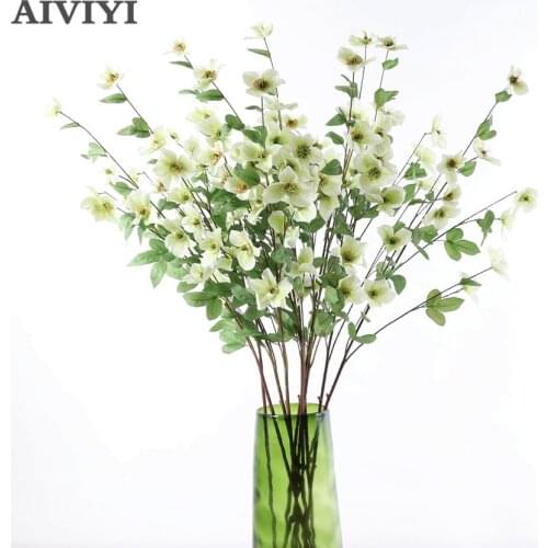 Simulation Flower 3D Christmas Rose Fake Flower Long Branch Floor Flower Multi Fork Home Decoration Furnishings Planting Tree