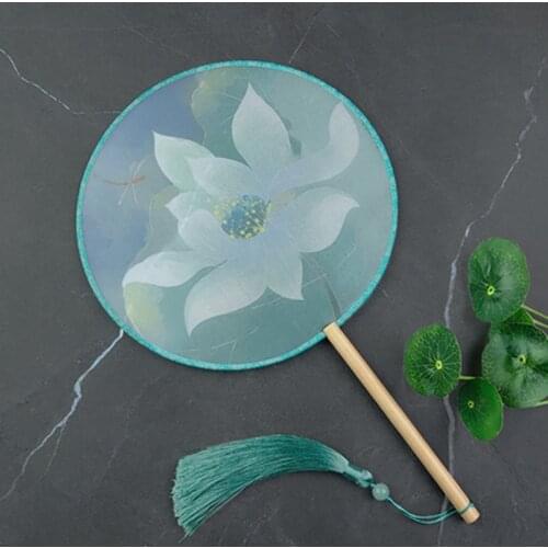 Retro Circular Round Fan Chinese Style Double-Sided Translucent Fan Ancient Classical Dance Female Hanfu Clothing Accessory