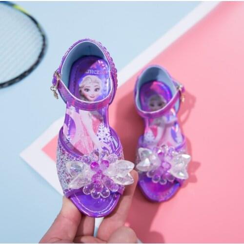 Disney Summer Frozen New Girl Princess Sandals Children Cartoon Elsa Toddler Sandals Flat Soft Bottom Party Sandal
