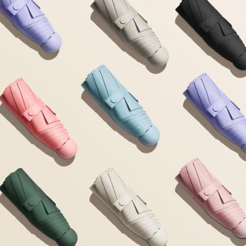 Mini Capsule Umbrella Windproof 5-folding Sun Protection Anti-UV Parapluie Folding Women Pocket Umbrellara