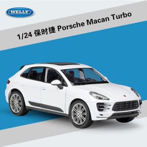 1:24 WELLY Alloy Model Car Macan Turbo Vehicles SUV Sports Car Diecast Car Kids Gift Car Toys Collection