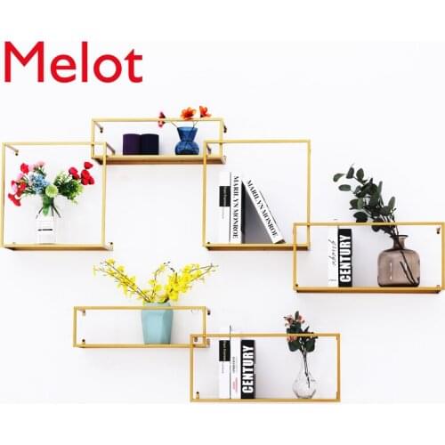 Fashion Custom European Creative Bookshelf Wall-Mounted Shelf Modern Minimalist Living Room Background Decoration Partition