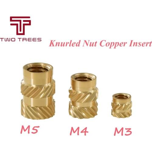 Mellow Brass Hot Melt Inset Nuts Heating Molding Copper Thread 3D Printer SL-type Double Twill Knurled Injection Brass Nut