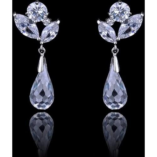 2015 latest fashion dangling earring made with AAA zircon GLE0286