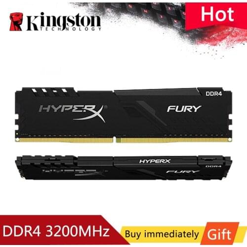 Kingston memoria ram 8GB 3200Mhz DDR4 CL18 HyperX FURY 16G 32G Desktop Game RAM Memory DIMM 288-pin Internal Memoria For desktop