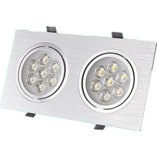 Wholesale Combine Double Head Square Downlights Dimmable 7*2W Epistar House Led Ceiling Light 14w 20Pcs/Lot