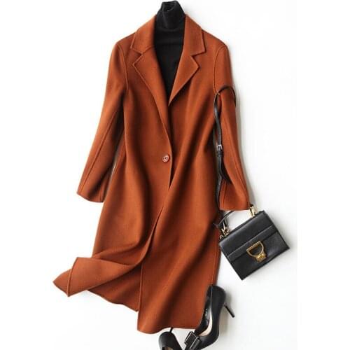 2020 Winter Coat Women 80% Wool Coat Female Autumn Double Woolen Jackets Long Jacket Outwear manteau femme hiver 37002