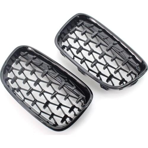 Pair of Front Grille Diamond Meteor Fit for BMW 1 Series F20 2011-2014