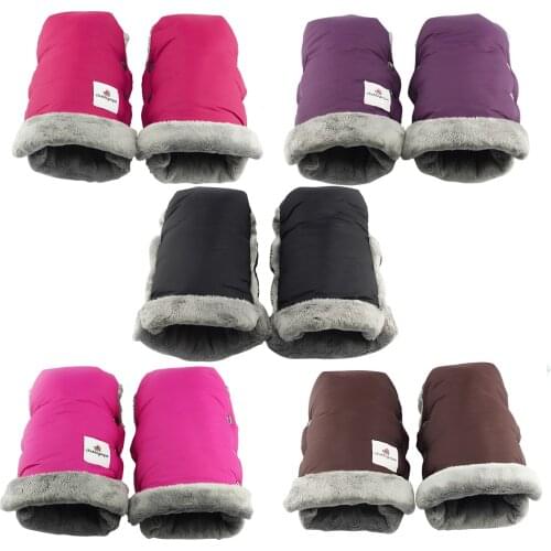 Baby Stroller Gloves Trolley Gloves Waterproof Antifreeze Plush Gloves Winter Hands Protectors for Parents and Caregivers