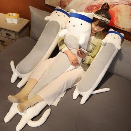 90/120cm Japanese Food Ramen Cat Plush Toys Long Body Kawaii Cats Pillow Stuffed Soft Anime Dolls for Kids Girls Birthday Gifts