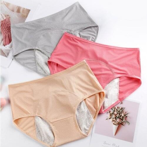 Q High Waist Breathable Women Underwear Period Cotton Waterproof Briefs Leak Proof Menstrual Panties Physiological Pants