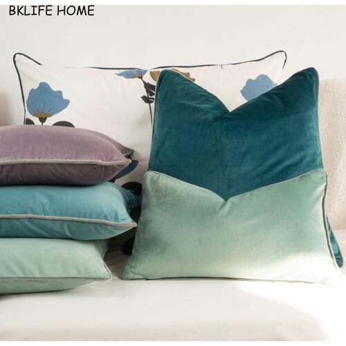 Multicolor Gray Piping Velvet Cushion Cover Pillow Case Chair/Sofa Pillow Cover No Balling-up Home Decor Without Stuffing
