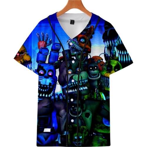 Five Nights at FNAF baseball T-shirt Hip Hop Tee Shirt Hipster Harajuku Tshirt Streetwear T shirt brand Clothes