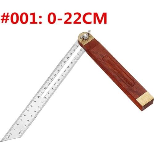 0-22/0-27cm Sliding Angle Ruler T Bevel Hardwood Handle 360 Degree Rotatable Engineer High Precision Ruler For Woodworking