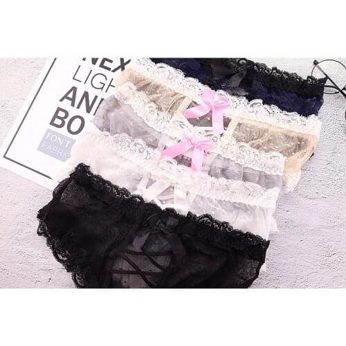Roupas Infantis Menina Girls Underwear 4pc/lot Lace solid bowYoung Girl Briefs Panties Low Waist Wholesales Direct