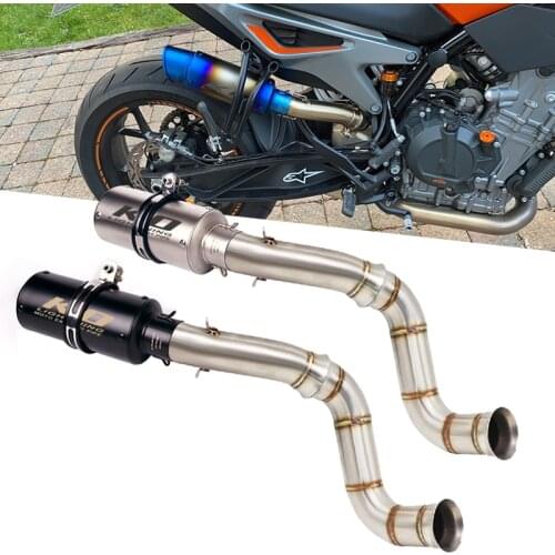 Exhaust Cat Deleted Pipe Replace Mid Link Tube Slip On 51mm Muffler Removable DB Killer Modified Motorcycle For Duke 790 790 ADV