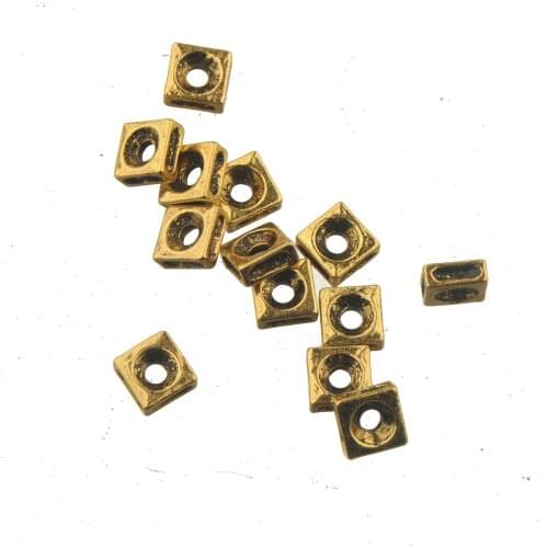 Jewelry Accessories Beaded Bracelets Spacer DIY Handmade Square Flat Small Hole Retro Gold Metal Factory Wholesales 6*3mm 100pcs