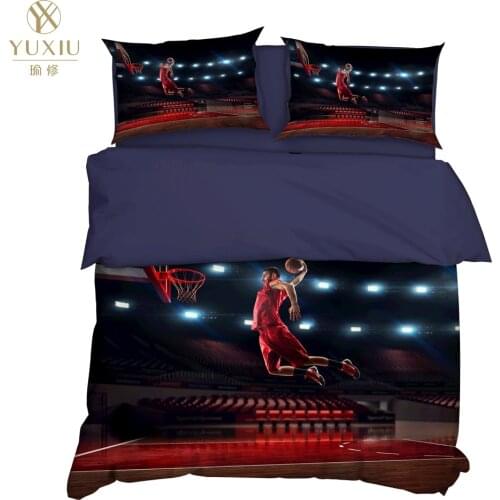 YuXiu 3D Basketball Football Field Duvet Cover Set Bedding Sets 3Pcs Bed Linen Covers Pillowcase King Queen Full Home Texitle