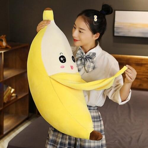 40-80CM Funny Lovely Banana Stuffed Soft Pillow Sofa Cushion Baby Cute Plush Doll Kids Fruit Toys Children Birthday Gifts