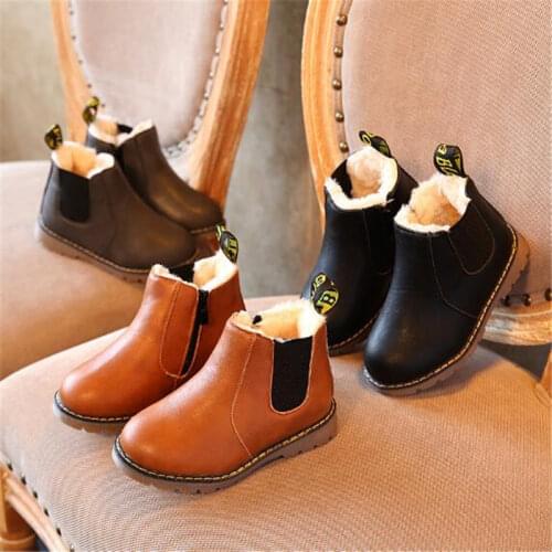 Winter Shoes Children Ankle Boots Baby Toddler Boys Girls Floral Flower Print Chelsea Boots Autumn Kids Shoes 02B