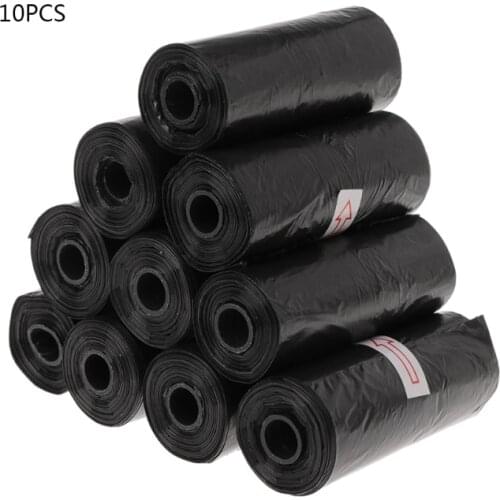 10 Roll/Set Garbage Bag Degradable Pet Poop Shit Trash Home Kitchen Waste Black