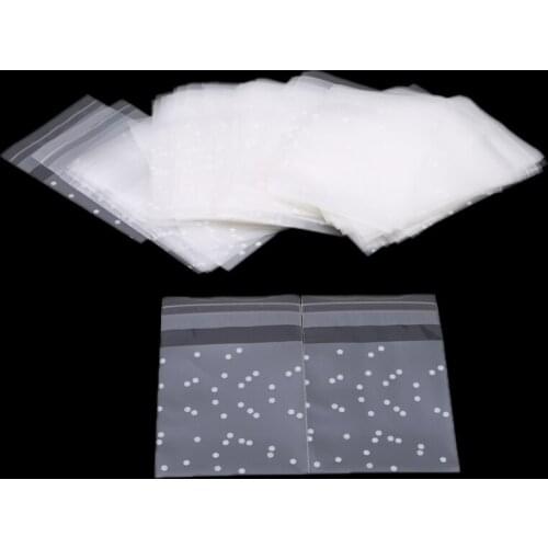 100pcs Plastic Bags Transparent Cellophane Polka Dot Flower Candy Cookie&Candy Bag Self-Adhesive For Wedding Birthday Party