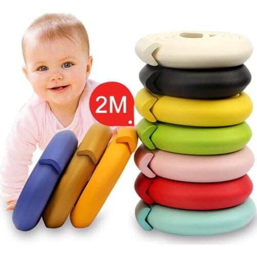 2M Children Protection Soft Baby Safety Desk Table Edge Guard Strip Kids Baby Safety Products L-Shaped Home Anti-collision Strip