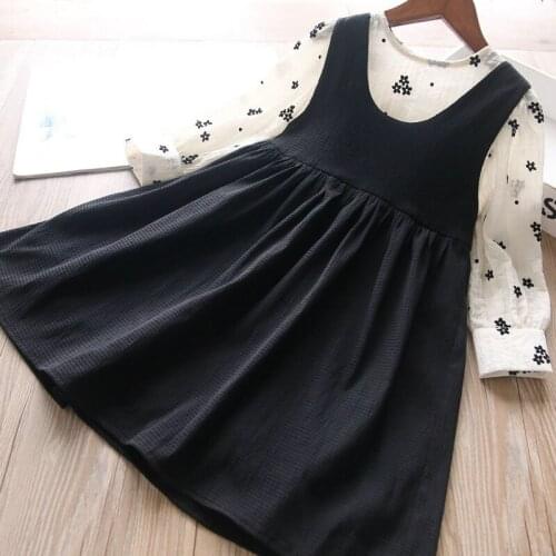 Girls flower top and dress 2pcs sets baby girl fall new suits wholesale