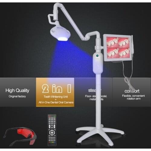 2 In 1 Teeth Whitening Accelerator led light Lamp Unit + 17 inch All in one dental oral camera system Dental Equipment