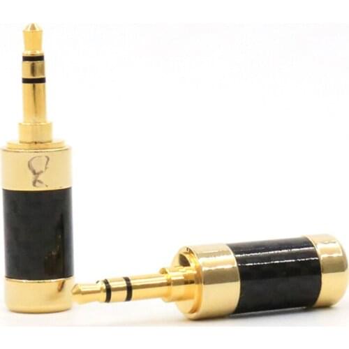 4pcs Gold plated carbon fiber 3.5mm Male Plug Gold Plated Stereo Audio Jack soldering