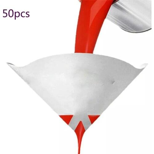 50pcs 147/190/400 paint filter paper funnel car paint spray paint filter micron screen filter nylon mesh funnel cone filter