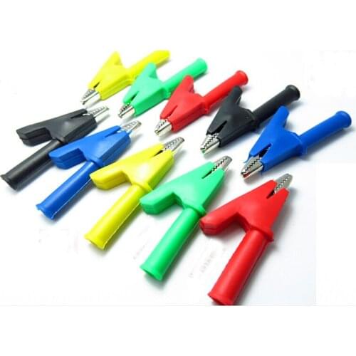 50pcs/lot 30A Alligator Clip Test Clip Red/Black/Yellow/Blue/Green Color with 4mm Jack Opening 10mm