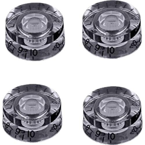 2Pcs Guitar Accessories Electric Guitar Bass Volume Knob Potentiometer Hat LP Tone Knob Button Barrel Transparent