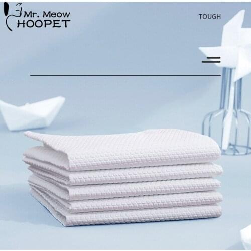 Hoopet 20 Pcs/lot Cat Absorbent Towels Disposable Pet Bath Towel Quick-drying Non-woven Travel Dog Corgi Portable Bath Towel