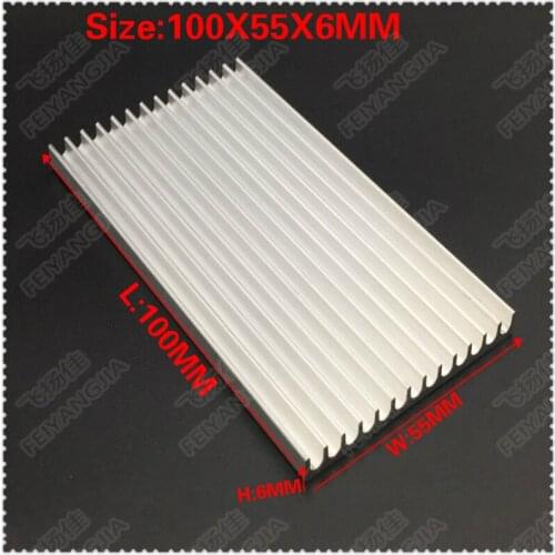 Free shipping)Wholesale 5PCS 100x55x6mm Aluminum Radiator Heat Sink Heatsink for Computer LED Amplifier IC Transistor