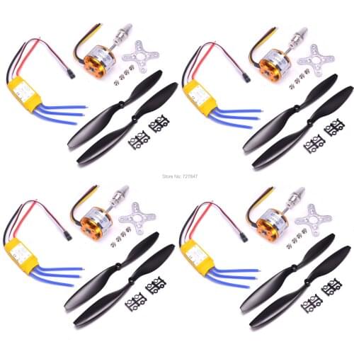 A2212 2212 1000KV / 1400KV A2208 1100KV Brushless Outrunner Motor 30A ESC 1045 Propeller Quad-Rotor for RC Aircraft Multicopter
