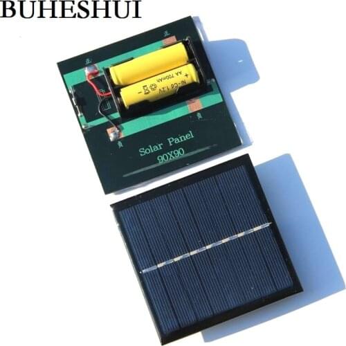 BUHESHUI Solar Panel With Base For AA Battery 1W 4V Solar Cell For 1.2V 2xAA Rechargeable Battery Charging Directly 2pcs/lot