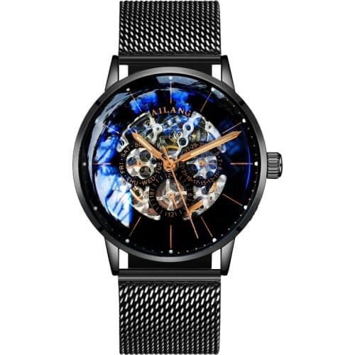 Ailang Watch Man Machinery Watch Automatic Wormhole New Concept Hollow Out Mens Waterproof Fashion New Brand