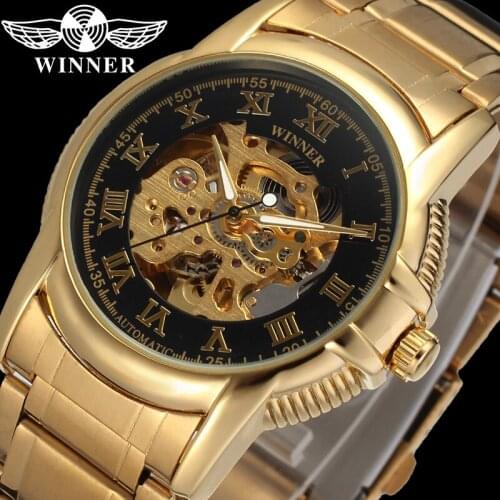 WINNER Classic Automatic Mechanical Men Wristwatch Military Army Sport Male Clock Top Brand Luxury Skeleton Man Watch Gift 8072