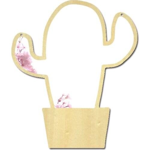 Wooden Acrylic Cactus Wall Mirror Decorative Vanity Mirror with Hanging Rope, Kids Cartoon Mirror for Bedroom, Home Decoration