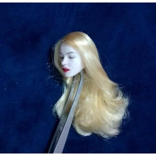 F-12034 1/6 Scale Female Pale Head Sculpt With Golden Hair Head Carving Model For 12" Action Figure Accessories