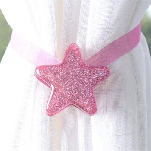 1PC 32cm Magnetic Window Curtain Buckles Star Shaped Curtain Tie Rope Buckle Home Curtain Hooks Straps Decorative Accessories