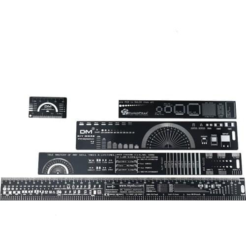 15cm 20cm 25cm 30cm Multifunctional PCB Ruler Measuring Tool Resistor Capacitor Chip IC SMD Diode Transistor Package 180 Degrees