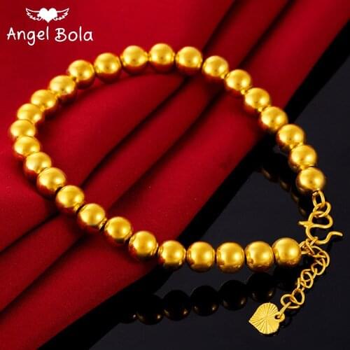Fashion gold round beads beaded charm bracelets ladies cuff bracelets luxury jewelry not fading wedding party holiday gifts